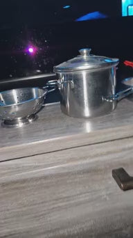 Real Steel Kid Pots and Pans Play Set for Toddlers| Pretend Kitchen Cooking Dress Up Mini Pots and Pans Toy Set for Ages 3+