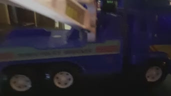 Police Tow Truck Toy for Boys Ages 3-5 | 13 inch Push & Go Realistic Friction Powered Wrecker with Working Winch Adjustable Double Hook Christmas Toy Gift