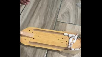Mini Bowling Set Wooden Table Top Mini Arcade Game Toy Portable Mini Bowling Office Desk Stress Relief Desktop Gift for Kids and Adults Fun Toys