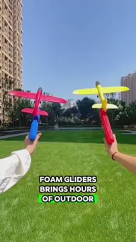 3 Pack Airplane Launcher Toys, 13.8” LED Catapult Foam Glider Plane Toy for Boys, 2 Flight Modes Outdoor Sport Flying Toys for Kids